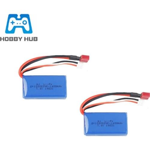 2s Battery for Wltoys A959-B A969-B A979-B K929-B RC Car Truck Spare Parts 7.4V 1400mAh lipo battery 25c 103052