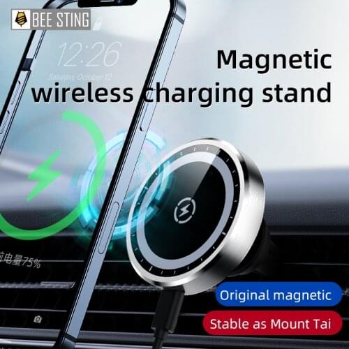 Aluminum Car Phone Holder 15W Magnetic Wireless Charger Fast Charging Car Phone Holder for iPhone12 mini Pro Max