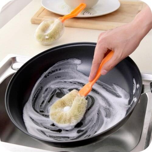 Hemp Fiber Nonstick Skillet Oil Dish Washing Brush Cleaning Brush Kitchen Backboard Cleaning Brush