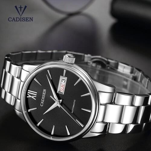 CADISEN 2020 Mens Mechanical Watches for men Luxury Business automatic watch men Gift Belt NH36A Machine Core Relogio Masculino