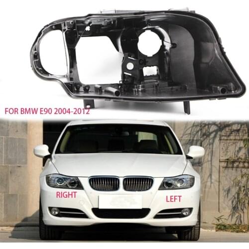FOR BMW E90 2004-2012 shell Headlight black casing lens cover lampshade Headlight black base Black plastic house black shell