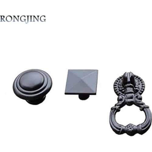 2pcs Black Cabinet Drawer Knobs Kitchen Cabinet Pulls Square Wine Cabinet Knob Round Shoes Box Handles Bars Pulls Cupboard Knobs