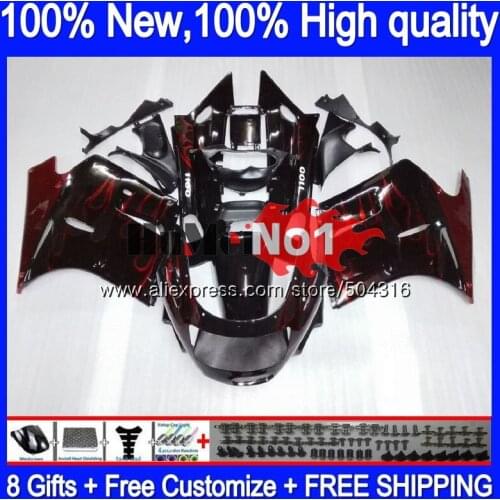 ZX-11R For KAWASAKI ZZR 1100 ZZR-1100 ZX11R 90 91 92 93 54MC.3 ZX-11 ZZR1100 ZX11 R ZX 11R 1990 1991 1992 F Red flames airing