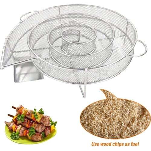 Smoke Generator For BBQ Grill Or Smoker Wood Dust Hot And Cold Smoking Salmon Meat Burn Cooking Stainless Bbq Tools