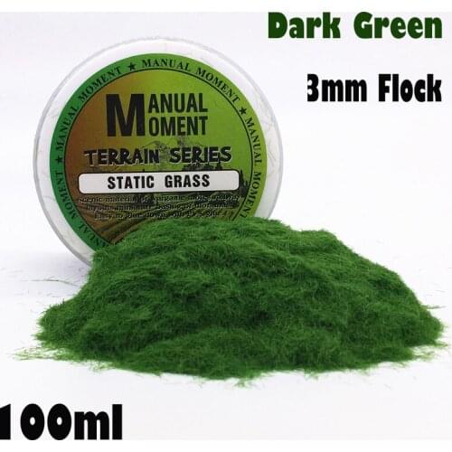 Simulation Scene Model Materia Dark Green Turf Flock Lawn Nylon Grass Powder STATIC GRASS 3MM Modeling Hobby Craft Accessory
