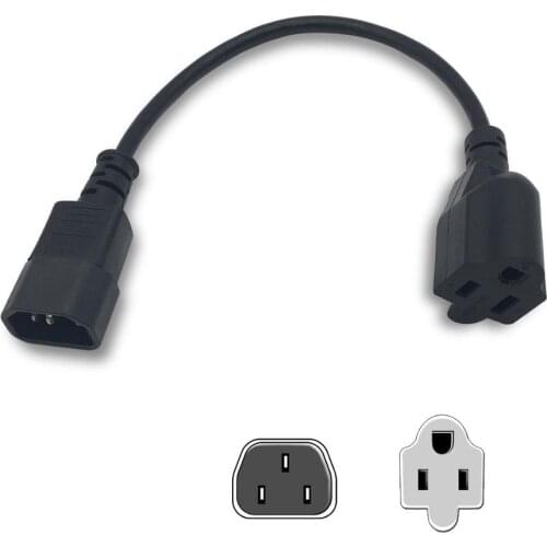 Computer Equipment to PDU Power Cord Cable (IEC 320-C14 to NEMA 15-5R) 1Feet for Server Rack PDU
