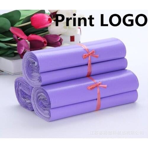 500PCS Purple Color Mailing Envelope/Express Courier Bag Poly Packaging Bag Storage Bag Customized LOGO