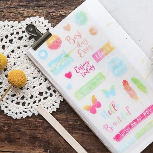Cute Feather Love Scrapbooking Sticker Bullet Journal Kawaii Handmade Diary Decorative Stickers Paper Korean Stationery