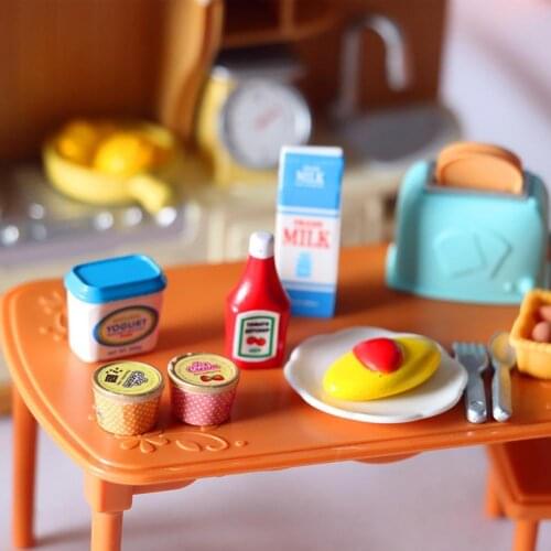 5Pcs/Set Miniature Food Cute Realistic Resin Tiny Milk Yogurts Ketchup Cans Food Plastic Model Toy for Kids DollHouse Kitchen T