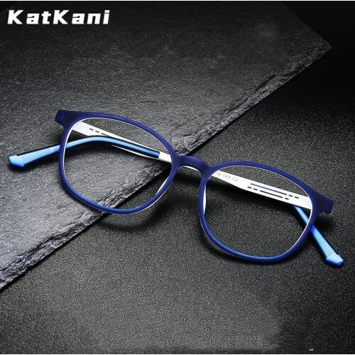 KatKani Mens And Womens Retro Round Ultra Light Comfortable Pure Titanium Eyeglasses Frame Myopia Optical Glasses Frame 99111