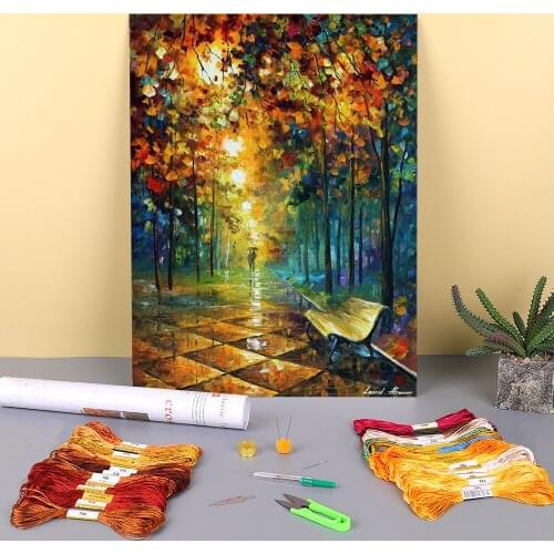 Beautiful Misty Park Printed 11CT Cross-Stitch Embroidery Complete Kit DMC Threads work Handicraft Craft Hobby Jewelry Sales