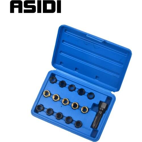 16 Pcs M14x1.25 Spark Plug Rethread Thread Repair Tools Kit