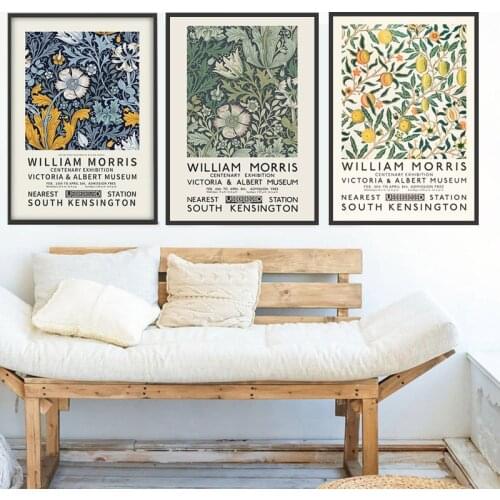 William Morris The Victoria and Albert Museum Exhibition Wall Art Canvas Painting Posters and Prints Living Room Deco (No Frame)