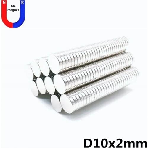 2000pcs Neodymium magnet 10x2 Rare Earth small Strong Round permanent 10*2 mm fridge Electromagnet NdFeB nickle magnetic DISC