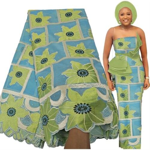 Fabricbob Latest Swiss Voile Lace In Switzerland 2021 High Quality 5 Yards Nigerian Party Stone Embroidery African Lace Fabric