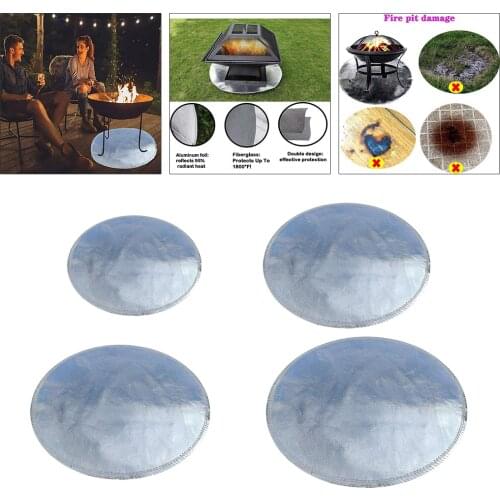Fire Pit Mat Deck Protector, Round Grill Mat Fireproof Pad Lawn Cover for
