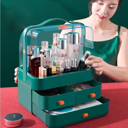 Portable Makeup Drawer Organizer Cosmetic Storage Box Jewelry Nail Polish Make Up Container Desktop Beauty Storage Case