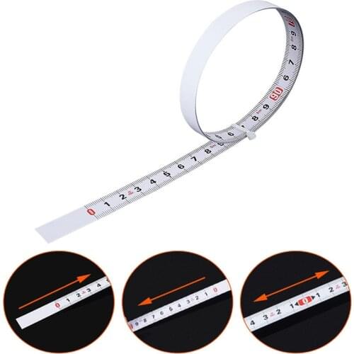 For Miter Saw Track Chute Tape Measure Self Adhesive Backing Metric Steel Scale Ruler 1M 2M Woodworking Tools