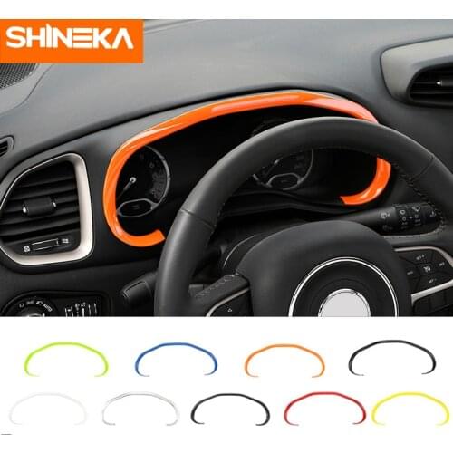 SHINEKA ABS Car Dashboard Instrument Panel Decoration Cover Trim Frame Sticker For Jeep Renegade 2016-2019 ABS Car Styling