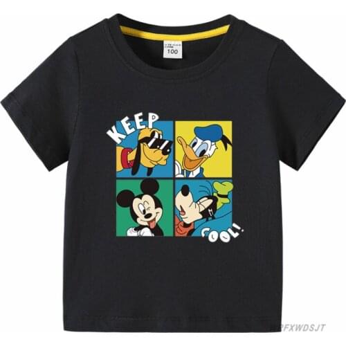 Boys short sleeve shirt summer o neck tshirt baby girl clothes kids causal children tops toddler girl tees boys minnie clothing