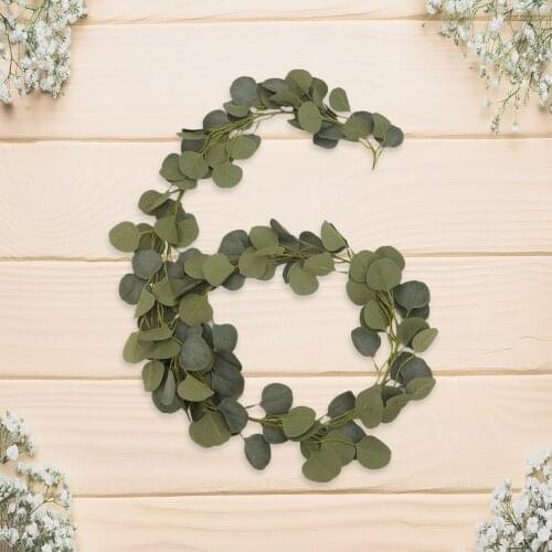 Wedding decoration simulation eucalyptus rattan simulation eucalyptus leaf home decoration green plant simulation Frost white 2m