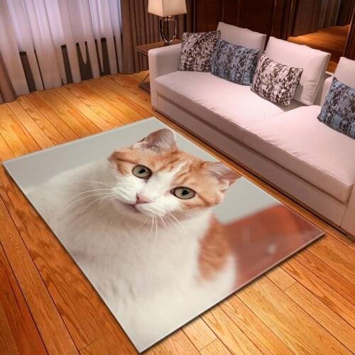 Home Textile Sofa Area Rug Kids Play Game Mat Decor Bedroom Bedside Corridor Rug Flannel Non-slip 3D Cats Living Room Carpets