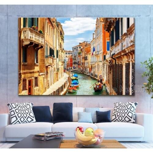 Venice Italy Tourist Destination Gondolas Wall Art Decor Canal With Boats Gifts