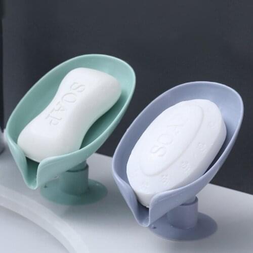 Bathroom Supplies Leaf Shape Soap Box Drain Soap Holder Box Bathroom Shower Soap Holder sponge Storage Plate Tray Bathroom Gadge