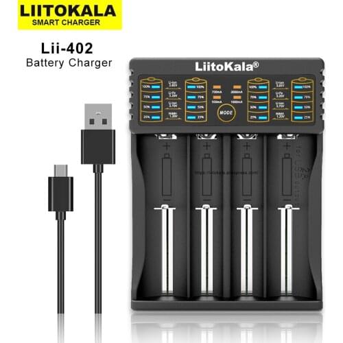Liitokala Lii-402 Lii-S2 Lii-202 Lii-500 Lii-PD4 3.7V 3.2V 18650 18350 18500 21700 14500 26650 AA NiMH Lithium-Battery Charger