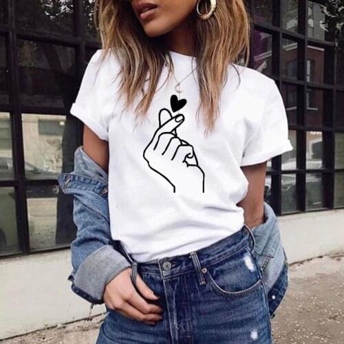 Womens t-shirt Harajuku love t shirt women feminina ladies Than heart ulzzang graphic t shirts women 2020 summer femme clothes