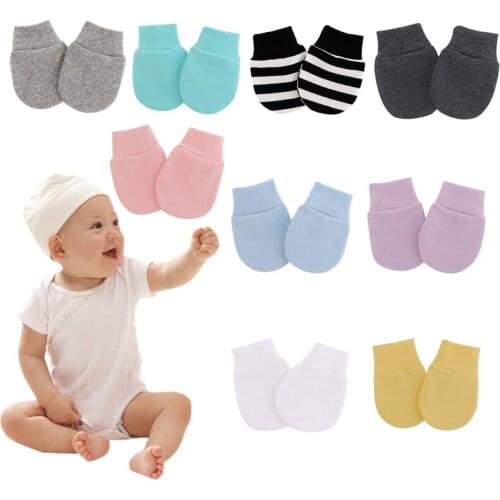 1 Pair Baby Anti Scratching Soft Cotton Gloves Newborn Protection Face Scratch Mittens Infant Handguard Supplies