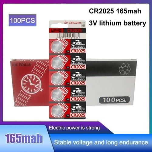 100pc original For maxell Button Cell Battery CR2025 Watches 3V PANASONIC Control Toy Batteries For LED Lights Toys Watches