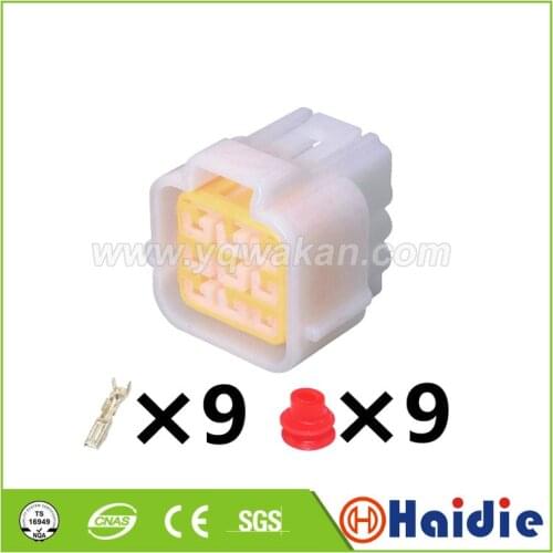 2sets 9pin Automotive 2.3mm waterproof plug female wiring electrical cable harness connector FW-C-9F-B