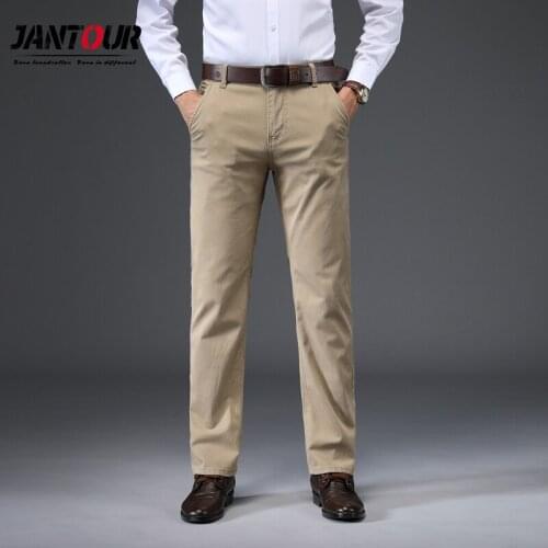 3 Color Brand Autumn Winter New Fashion Straight Men Casual Pants 97% Cotton 3% Spandex Man Khaki Thick Trousers Plus Size 28-40