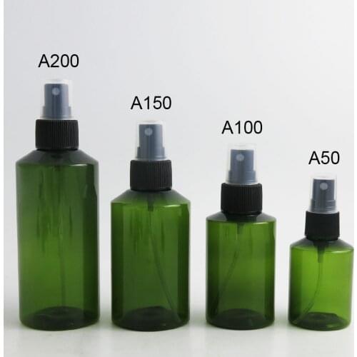 30 x Dark Green Plastic Mist Sprayer Perfume Bottle PET Empty Cosmetic Parfum Fragrance Container 50ml 100ml 150ml 200ml 5 oz
