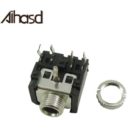 5PCS/LOT 3.5 Headphone Jack PJ-306A Two-channel Stereo Rib Earphone Socket