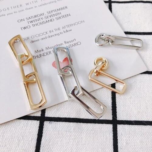 6pieces / lot Alloylong rectangularchainbuckleearringsSuppliesforJewelryAccessories stainlesssteel jewelrydiy jewelry