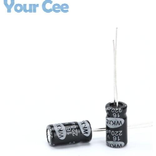 50 pcs Electrolytic Capacitors 16V 220UF Aluminum Electrolytic Capacitor