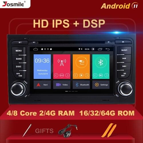 4GB 2 Din Car Radio Android 11 Car DVD Player for Audi A4 B8 S4 B6 B7 RS4 8E 8H B9 Seat Exeo 2002-2008 Multimedia GPS Navigation