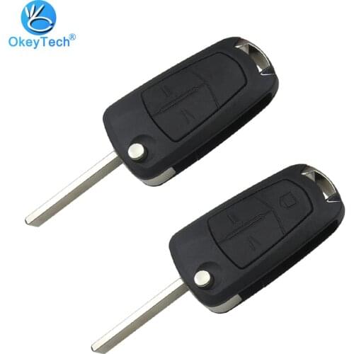 OkeyTech 2/3 Button Flip Folding Car Key Shell Auto Cover Case Switchblade Fob Z Logo Grove for Opel Astra H Corsa Vectra Zafira