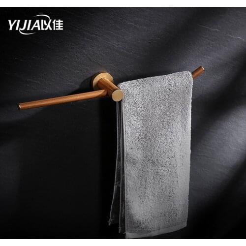 Wooden towel rack double rod towel bar bathroom hardware accessories modern towel stand