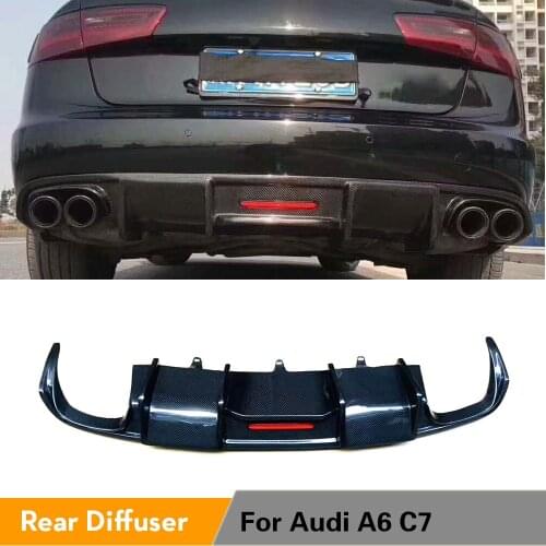Carbon Fiber Rear Bumper Diffuser Lip Spoiler for Audi A6 C7 Sedan 2016 2017 2018 Car Rear Diffuser Lip Spoiler