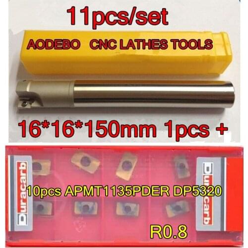 16mm 11pcs/set BAP300R16*16*150mm 2F CNC Milling cutter bar 1pcs+10pcs APMT1135PDER DP5320 Processing stainless steel and steel