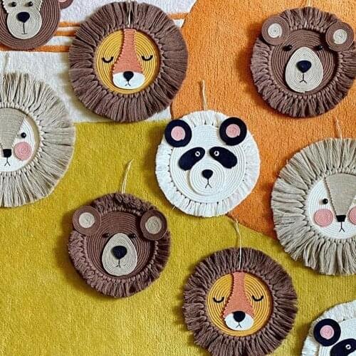 Raffia Round Shape Nordic Style Wall Decoration Woven Tapestry Animal Styling Fashionable Beautiful Decoration Tapestry Wedding