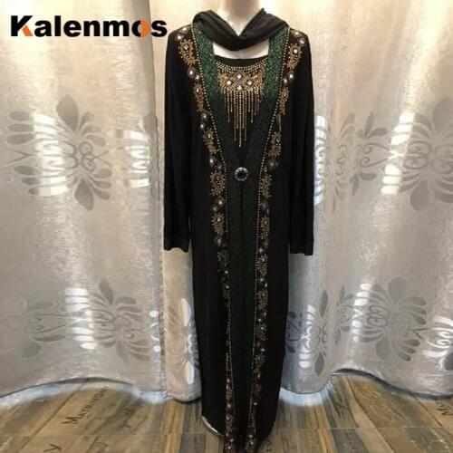 KALENMOS Ramadan Abaya Women Muslim Long Dress Sequin Kaftan Robes Eid Elegant Splice Maxi Dubai Arab Islamic Party Vestidos