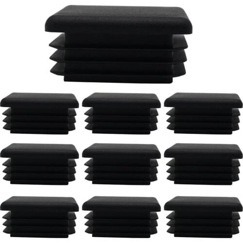 Square Plastic Plug Tubing Post End Cap Chair Glide 10pcs Black Plastic Square Plugs 2019ing