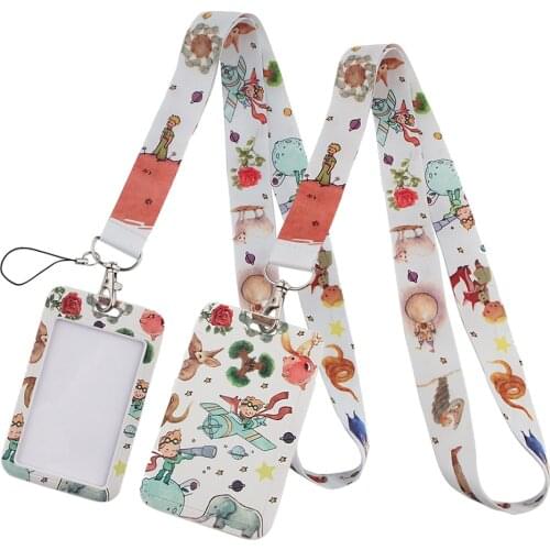 LT377 Prince And Fox Lanyard Credit Card ID Badge Holder Key Ring Bag Student woman Travel Bank Bus Business Card Cover Keychain