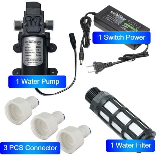 FF DC 12V 60W Micro Diaphragm Water Pump Garden irrigation High Pressure 1/2" Male Thread Interface Self-Priming Booster Pump