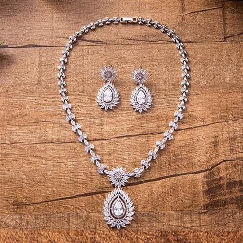 Fashion Luxury Vintage Dubai Jewelry Sets For Women Wedding Accessories High Quality Sparkling Zirconia Bridal Jewellery Set