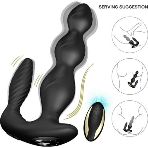 Male Wireless Remote Vibrator Anal Beads Prostate Massager Anal Plug For Butte Plug Vibrating Male Masturbator Adult Sex Toys